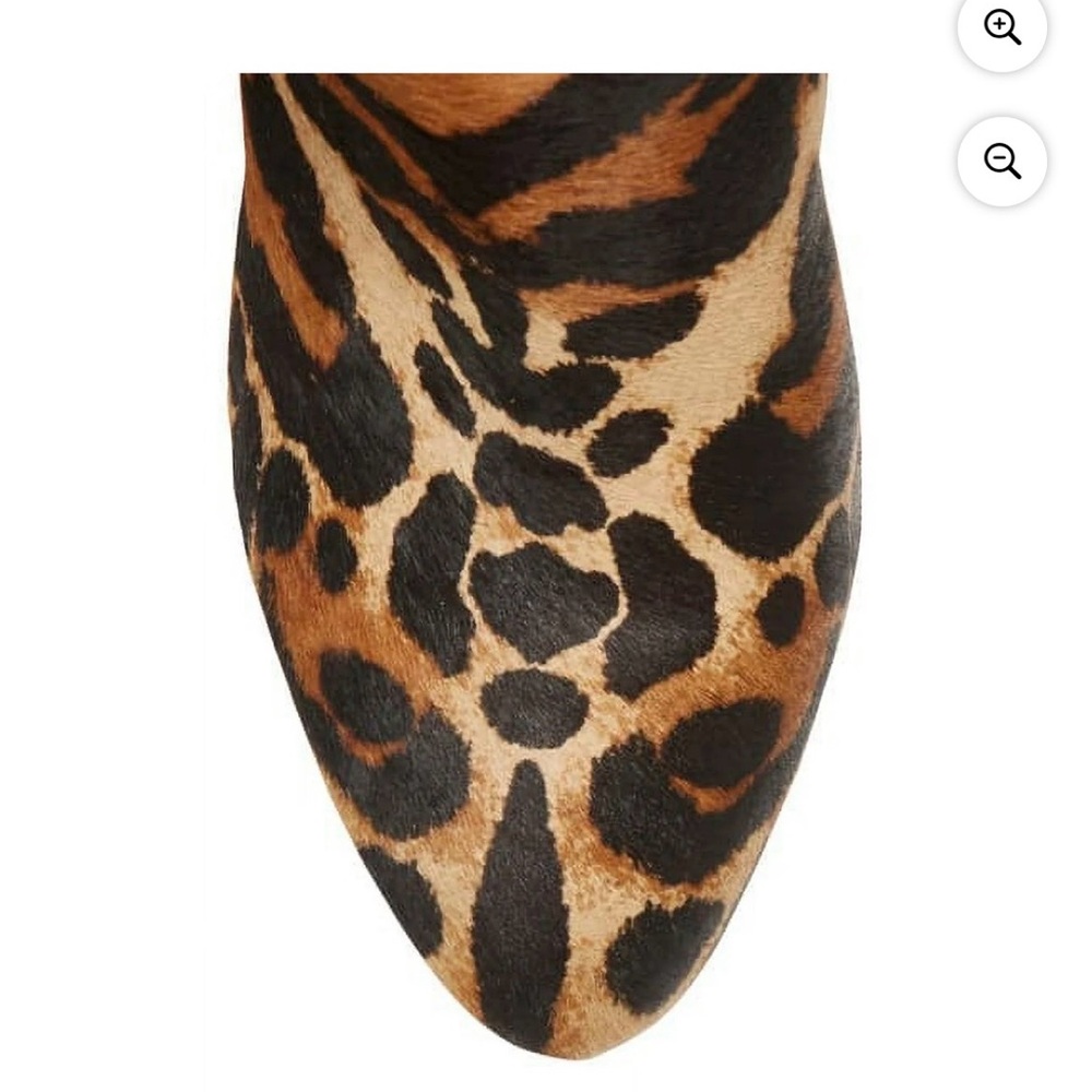 Louise Et Cie Zenia Genuine Calf Hair Knee High Leopard Print Block Heel Boots 7 - Picture 6 of 15